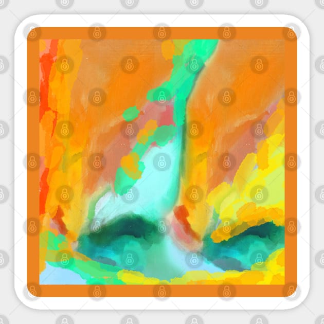 Orange abstracts Sticker by jen28